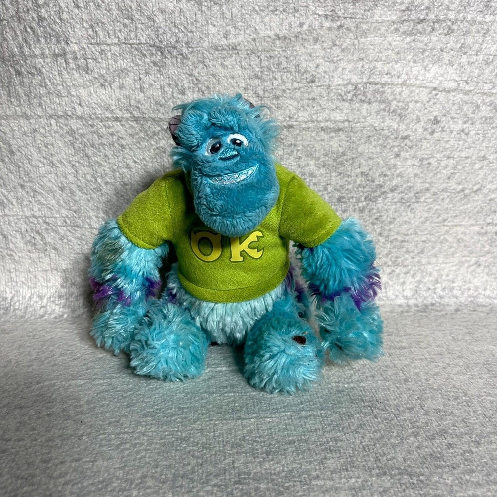 Disney Pixar Monsters Inc Sulley Plush Stuffed Animal Green Shirt OK